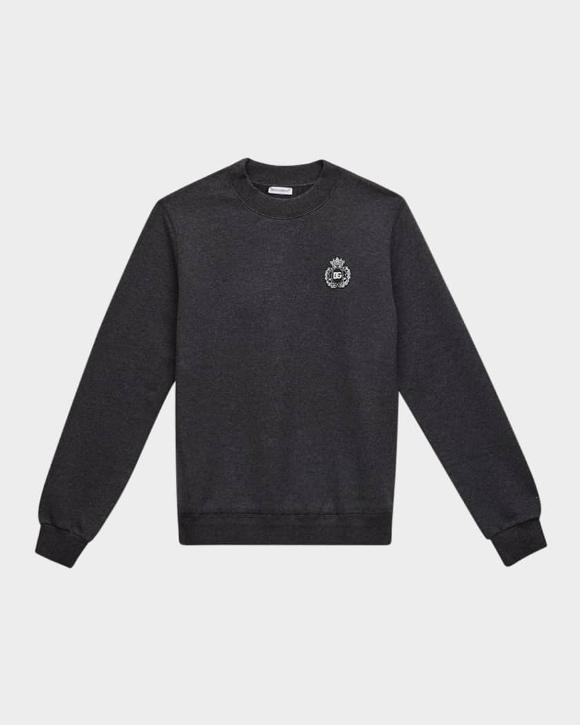【送料&関税込】Dolce & Gabbana Logo Patch Crewneck Jump Dolce&Gabbana Boy's Logo Crest Patch Crewneck Sweatshirt