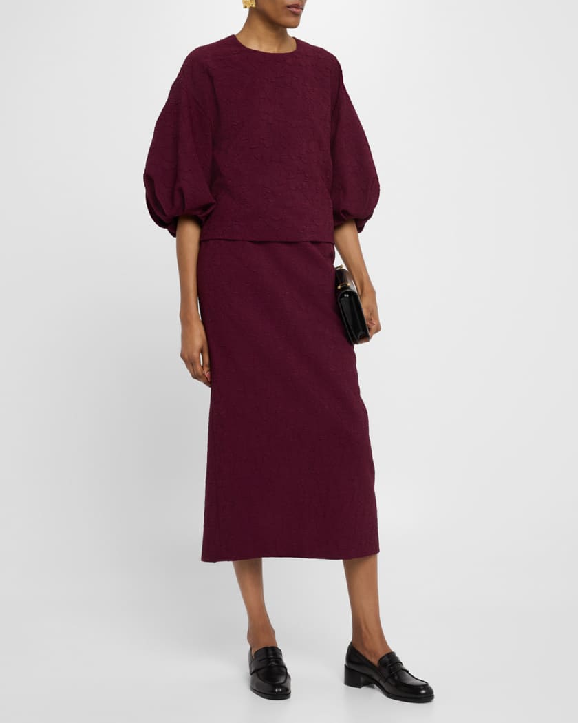 Lafayette 148 New York Straight Jacquard Midi Skirt | Neiman Lafayette 148 New York Straight Jacquard Midi Skirt | Neiman