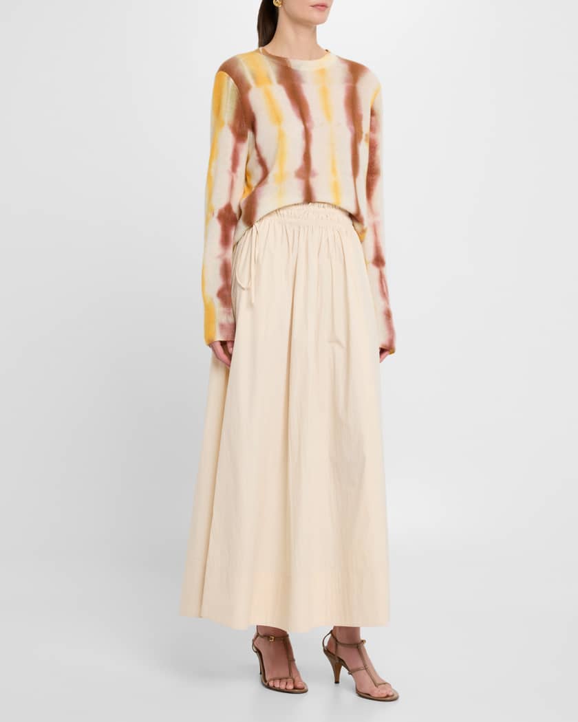 Ruched A-Line Maxi Skirt