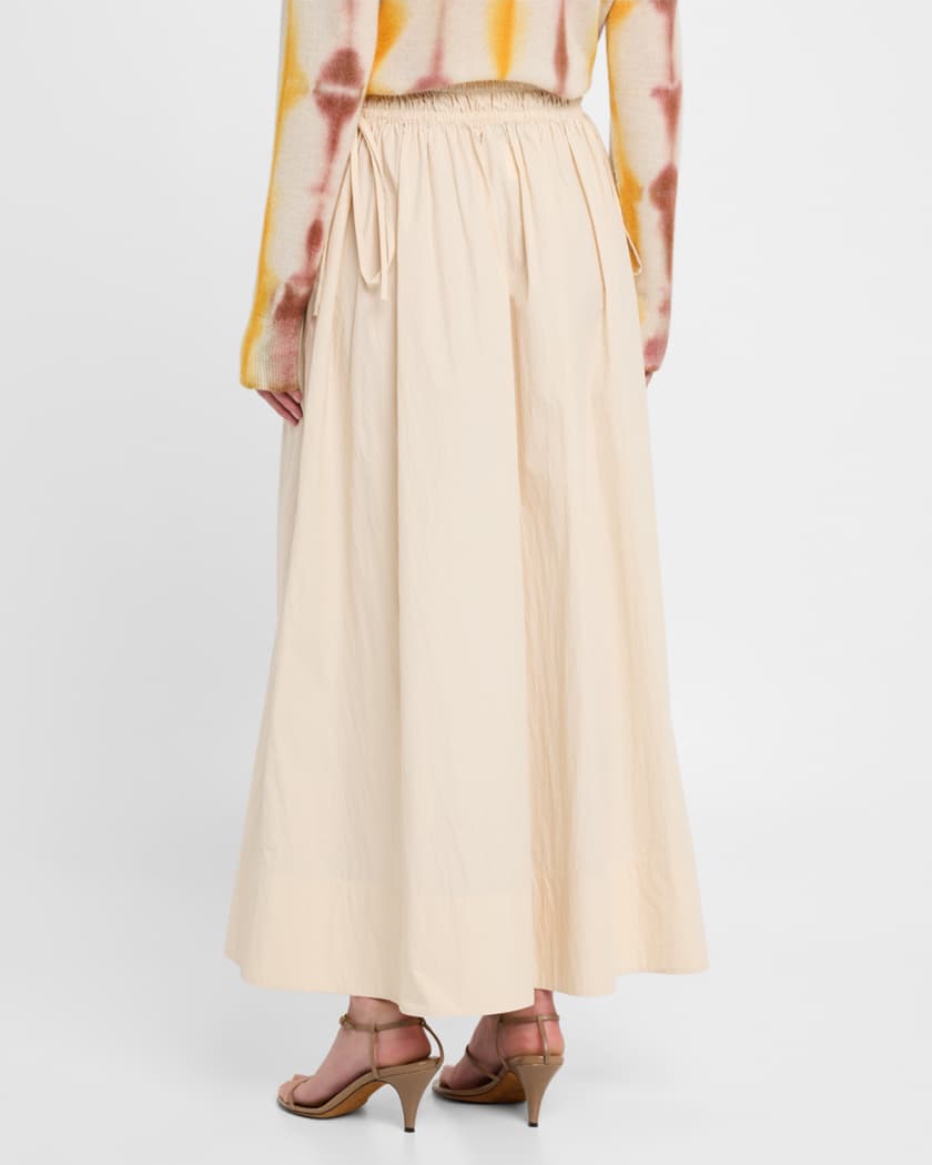Ruched A-Line Maxi Skirt