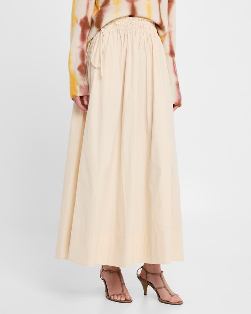 Ruched A-Line Maxi Skirt