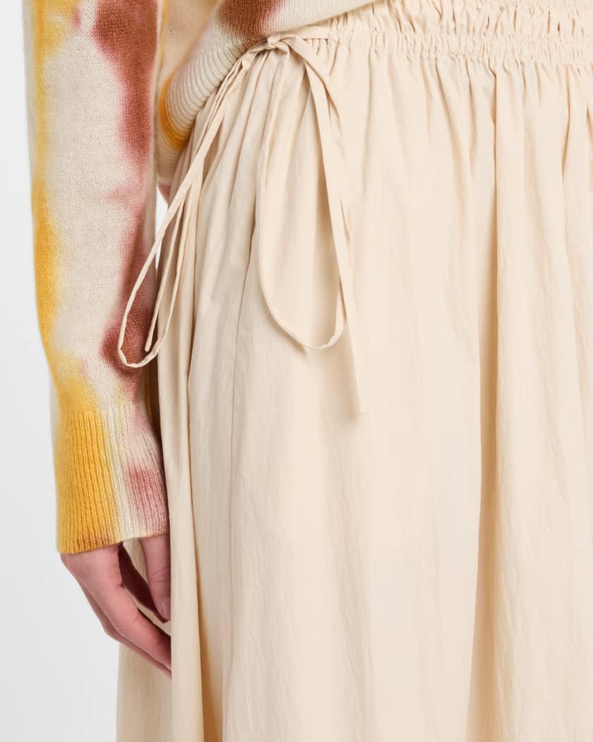 Ruched A-Line Maxi Skirt