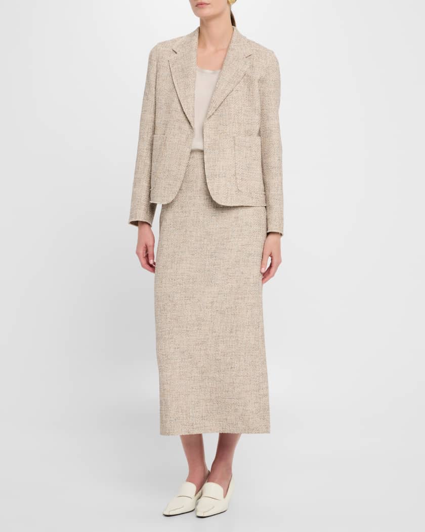 Woven Straight Midi Skirt