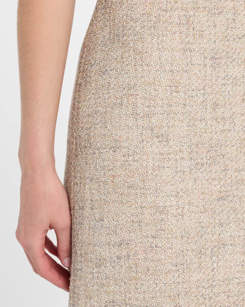 Woven Straight Midi Skirt