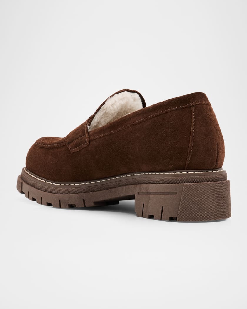 Donny Suede Platform Penny Loafers
