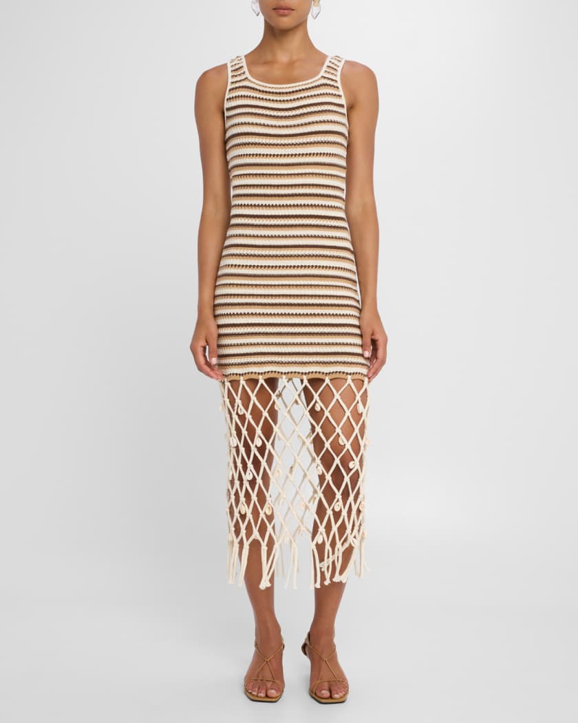 Nastia Crochet-Knit Midi Dress