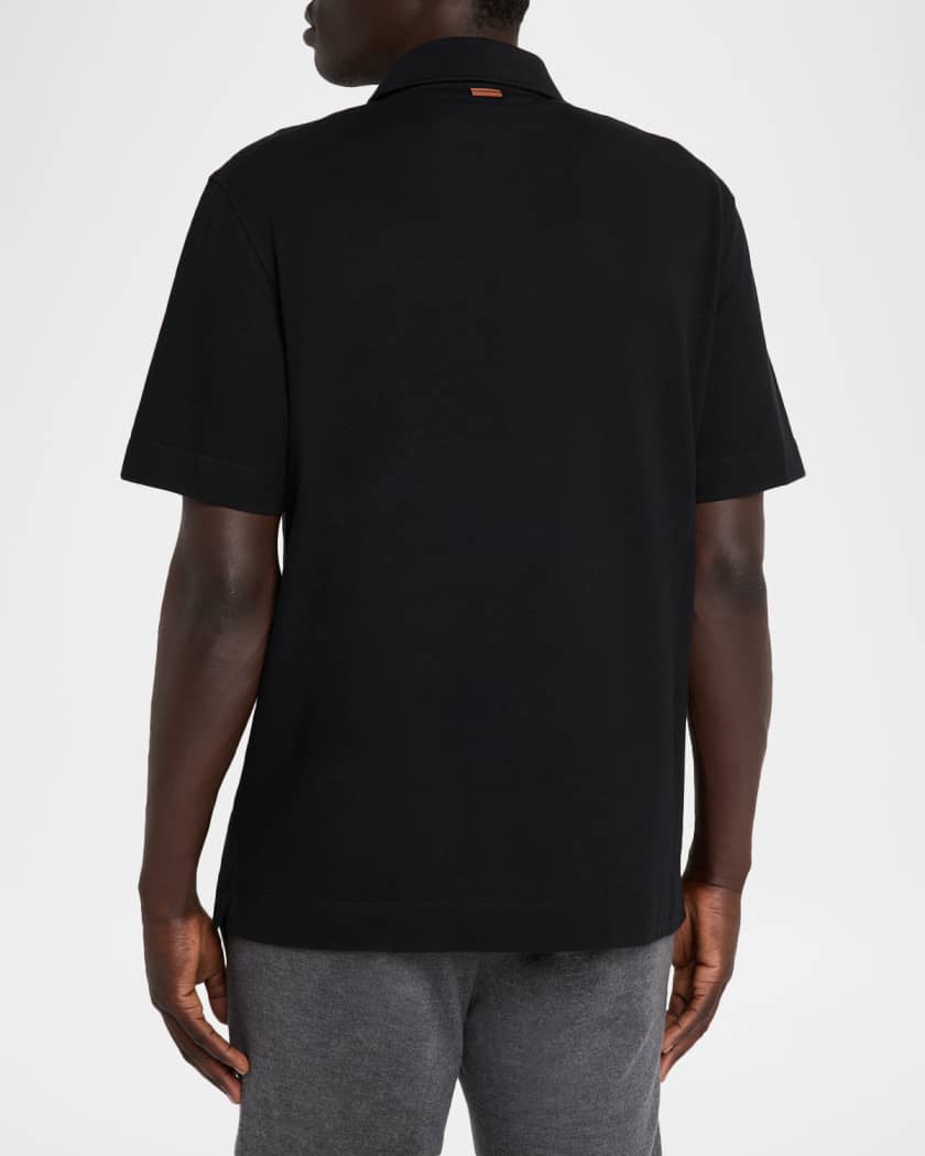 Tシャツ・カットソー ZEGNA Black cotton blend polo shirt (RUF338A9F708 B09) 19627033_43943138_600.jpg