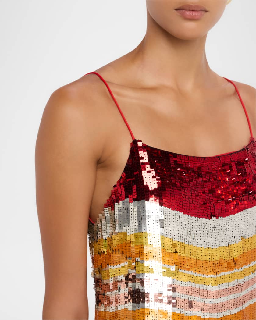 Bridget Spaghetti-Strap Sequined Mini Dress