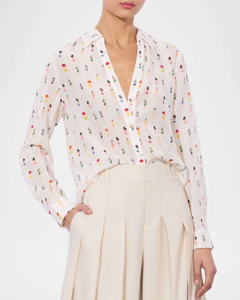Beach Club Eloise Button-Front Blouse