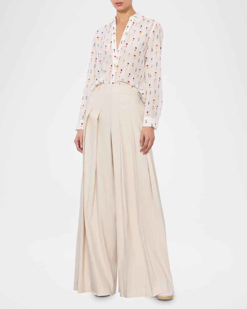 Beach Club Eloise Button-Front Blouse