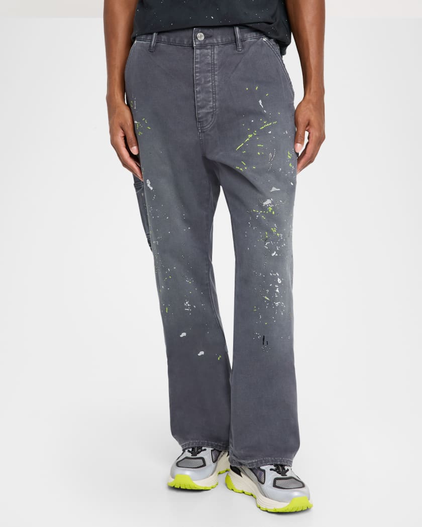 Men's Embellished Paint Carpenter Jeans