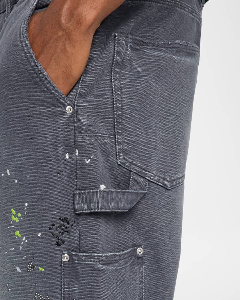Men's Embellished Paint Carpenter Jeans