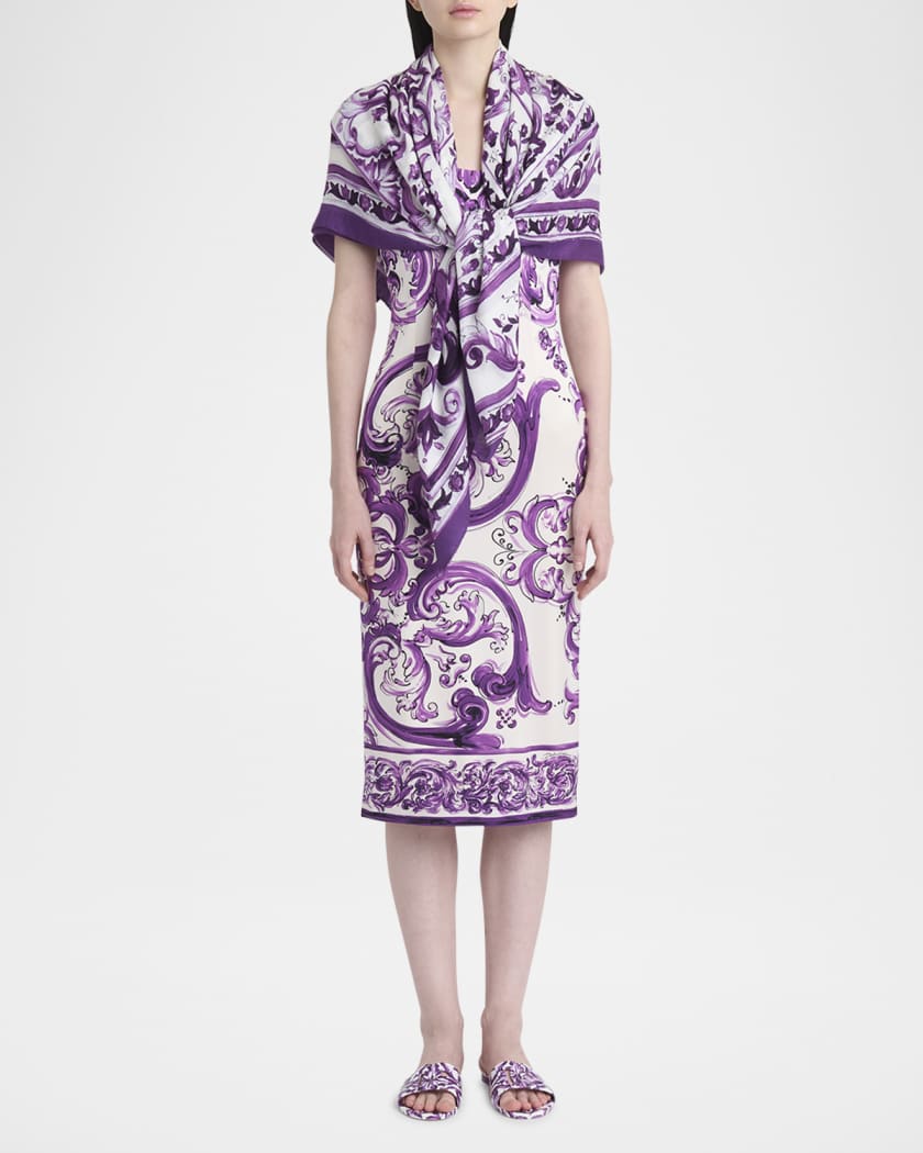 Dolce&Gabbana Majolica-Print Foulard Scarf | Neiman Marcus