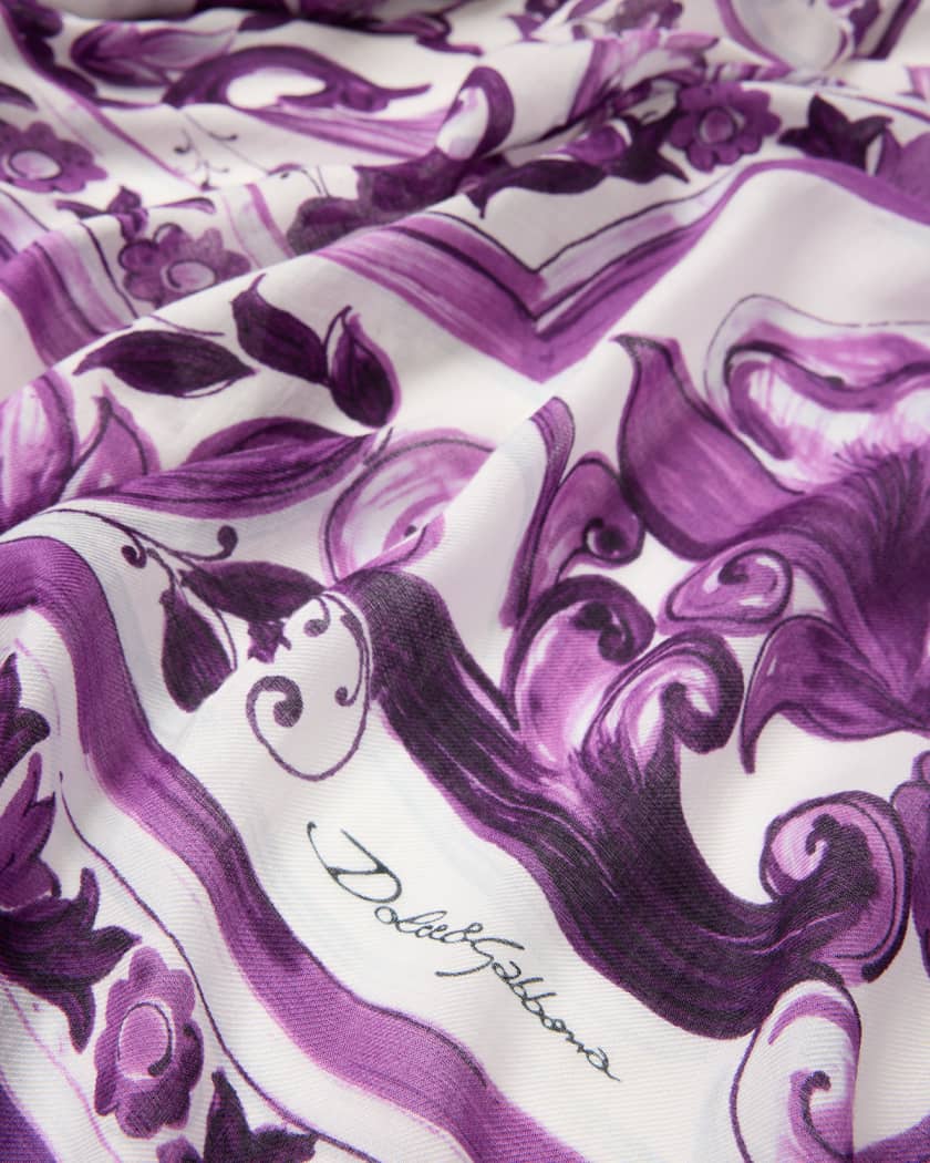 Dolce&Gabbana Majolica-Print Foulard Scarf | Neiman Marcus