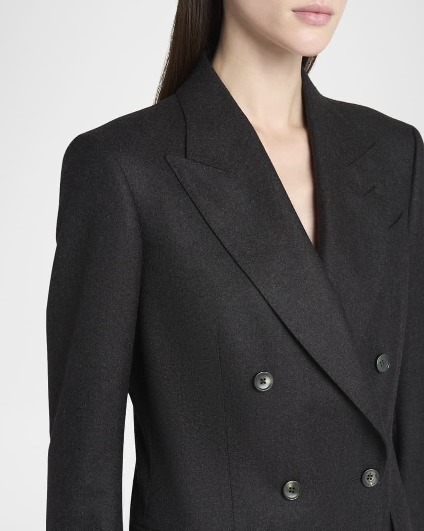【送料&関税込】Tom Ford Double-breasted Jacket TOM FORD Silk-Wool Twill Double-Breasted Jacket | Neiman Marcus
