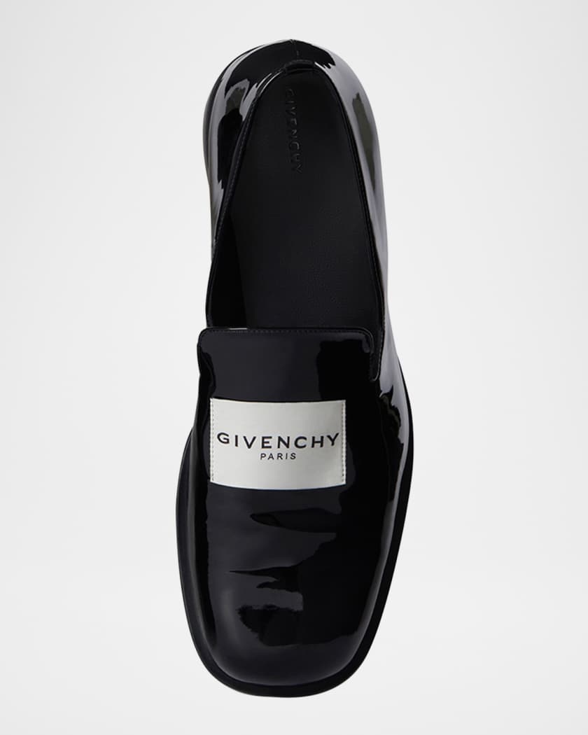 Men's Patent Leather Label Loafers