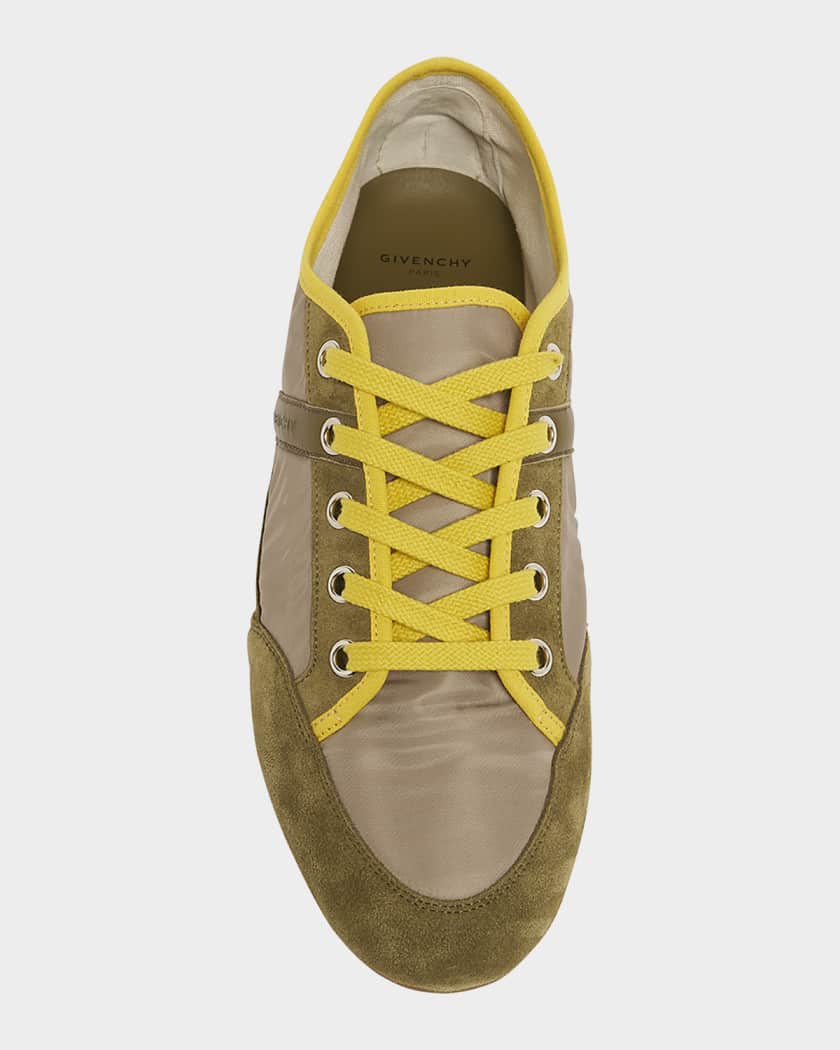 スニーカー GIVENCHY TWO-TONE SUEDE AND NYLON SNEAKERS Givenchy Men's Slim Nylon and Suede Low-Top Sneakers