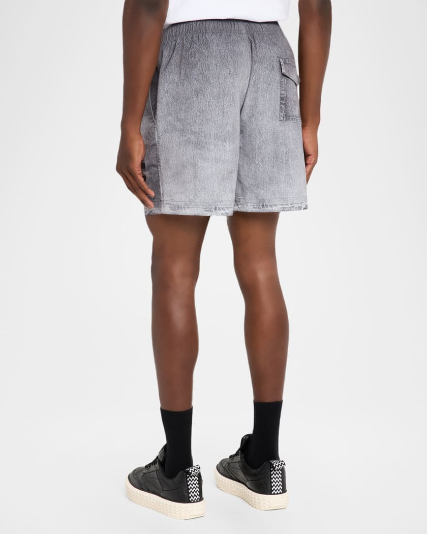 Men's Faux Denim All Around Logo Shorts