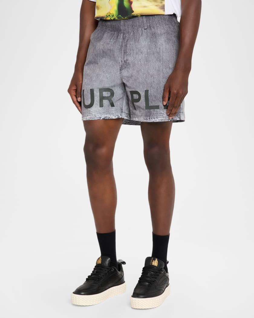 Men's Faux Denim All Around Logo Shorts