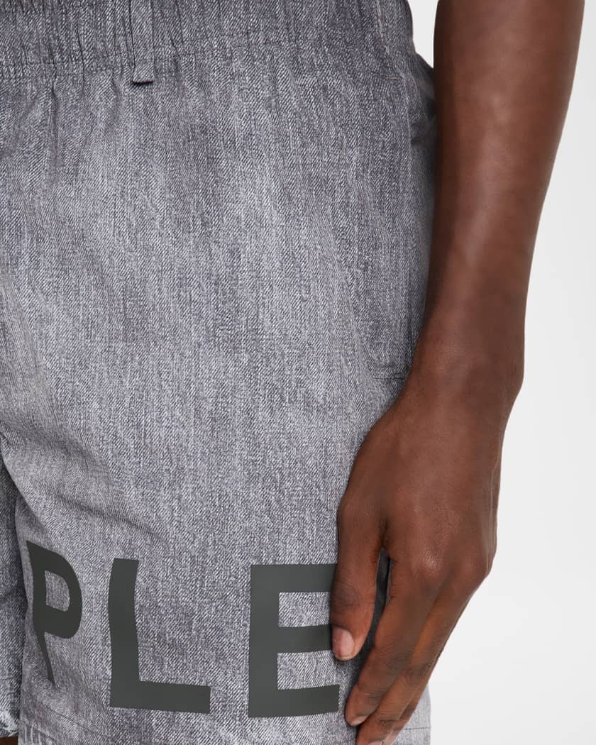 Men's Faux Denim All Around Logo Shorts