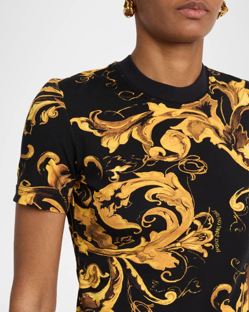 Versace Jeans Couture Barocco Cotton Crewneck Tee | Neiman Marcus