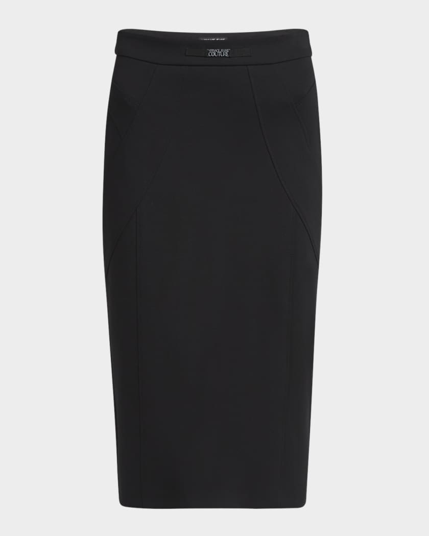 Versace Jeans Couture Logo Hardware Midi Skirt | Neiman Marcus