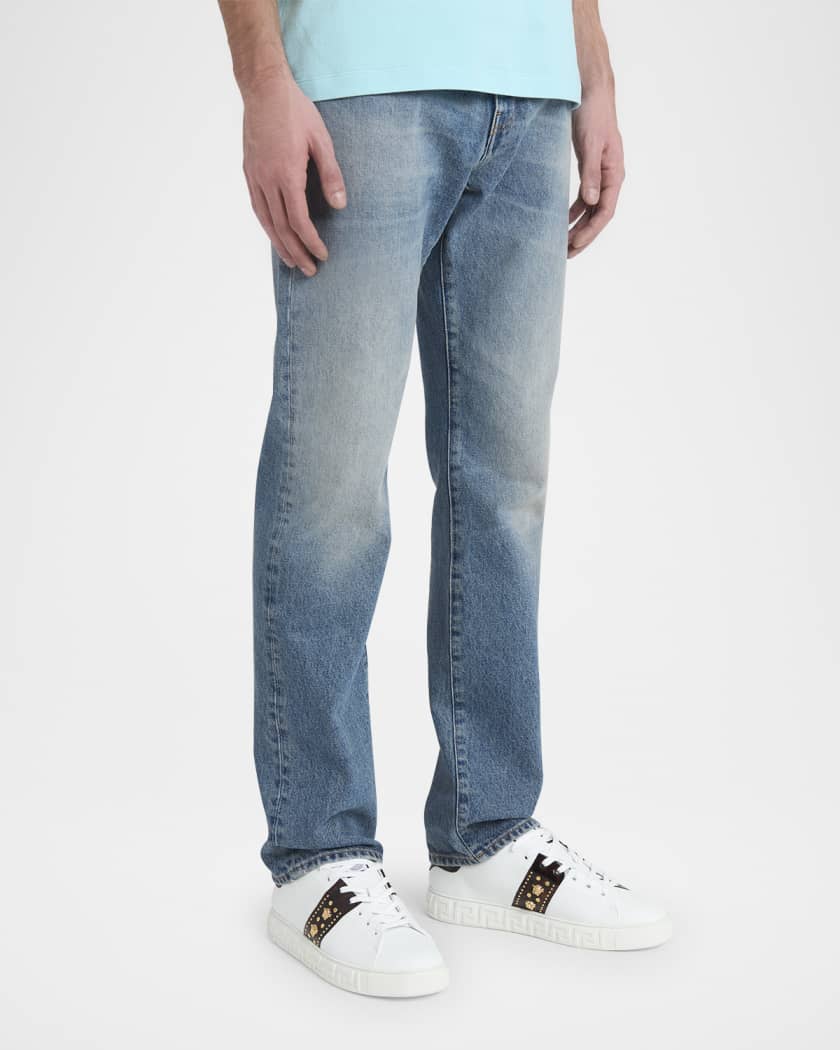 Men's Studded Greca Low-Top Sneakers