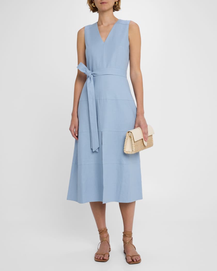 Reinella Belted A-Line Midi Dress