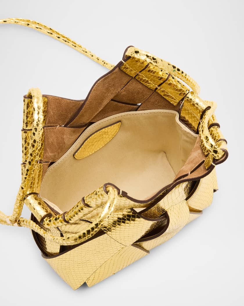 Charlotte Metallic Snake-Print Crossbody Bag