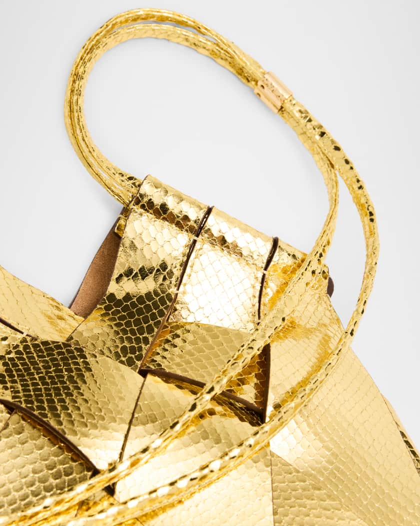 Charlotte Metallic Snake-Print Crossbody Bag