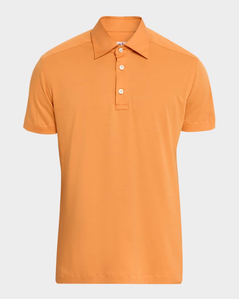 【送料&関税込】Kiton Short-sleeved Cotton Polo Shirt Polo Shirt Cotton Denim Blue | Kiton