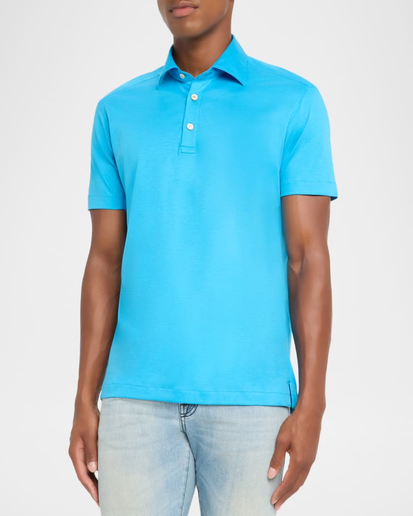 Tシャツ・カットソー KITON Men Polo Shirts UMC012K06R4911007 Blue Kiton Men's Cotton Classic-Fit Polo Shirt | Neiman Marcus
