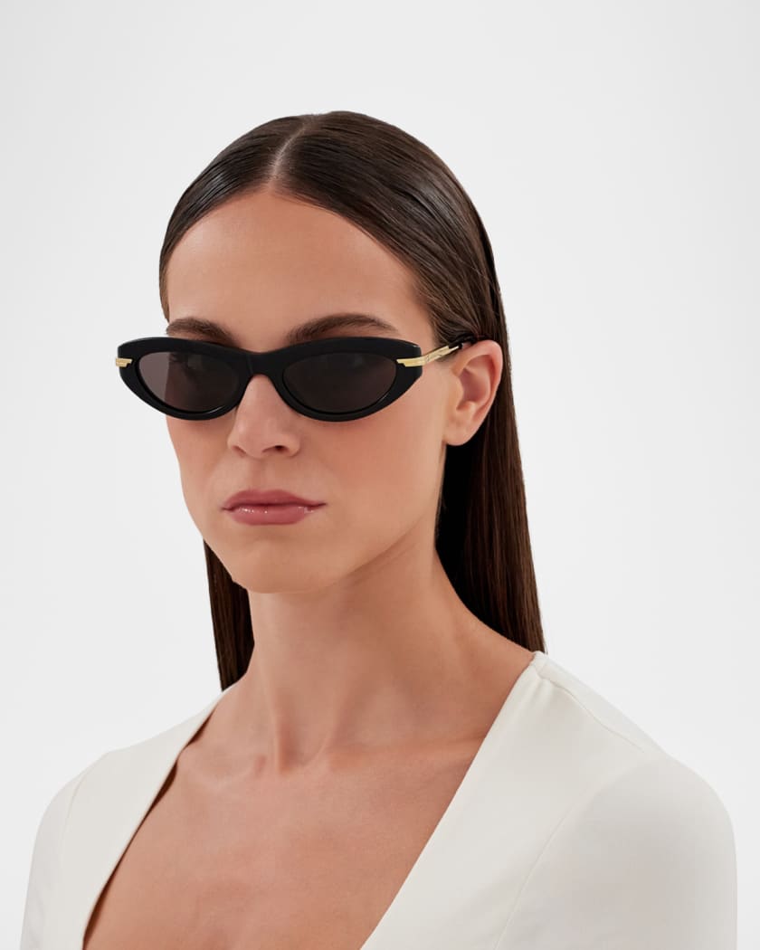 サングラス Bv1368s Sunglasses - Bottega Veneta - Acetate - Black Bottega Veneta BV1368S Cat-Eye Recycled Acetate Sunglasses