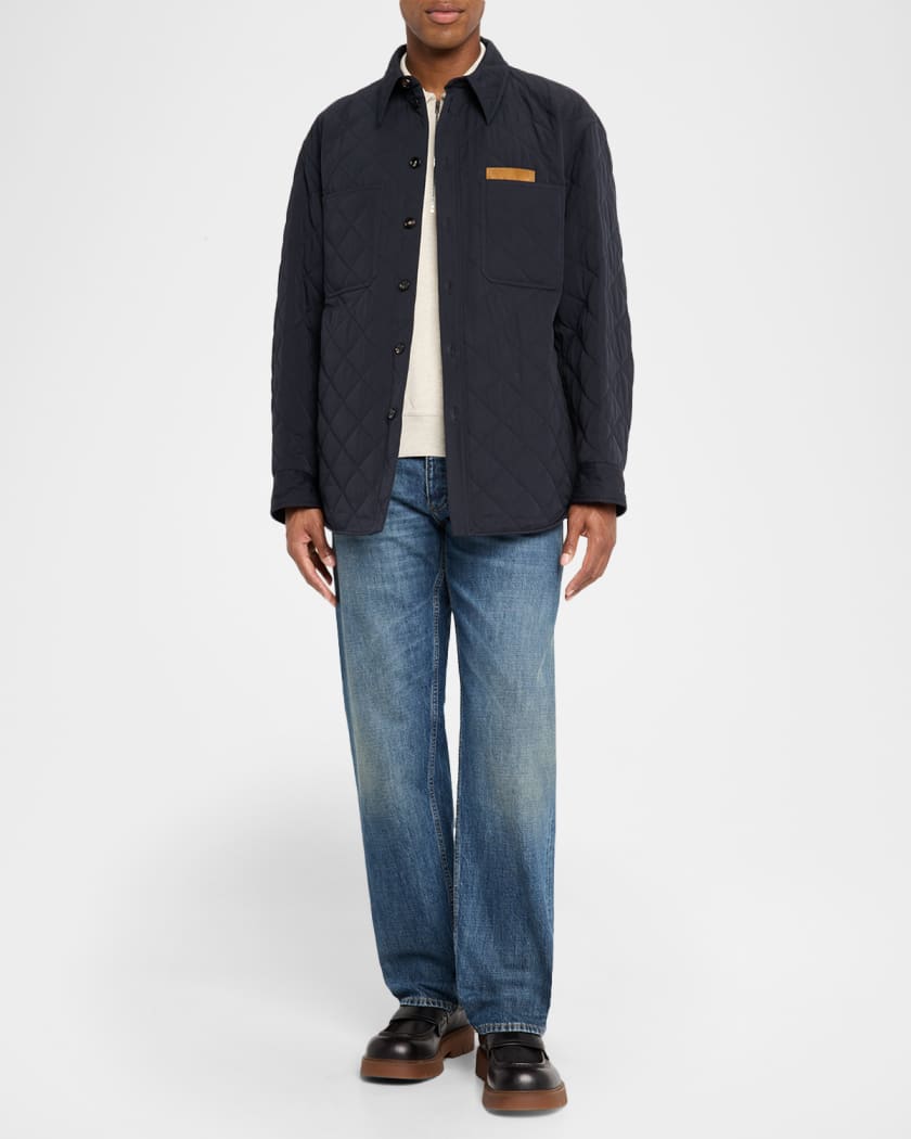 BOTTEGA VENETA QUILTED OVERSHIRT キルト Bottega Veneta Men's Quilted Overshirt with Suede