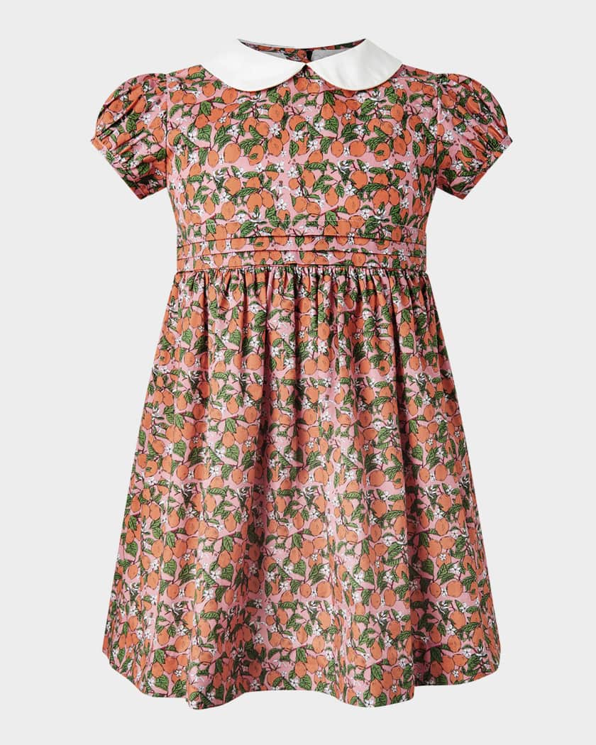 Girl's Clementine-Print A-Line Dress