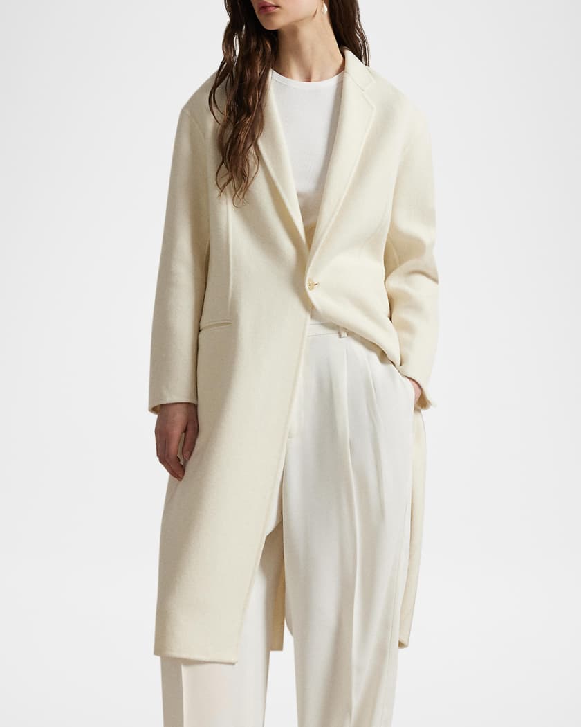 ジャケット・アウター louren doubleface wool over coat 再入荷 】doubleface muffler wool coat / doubleface over wool