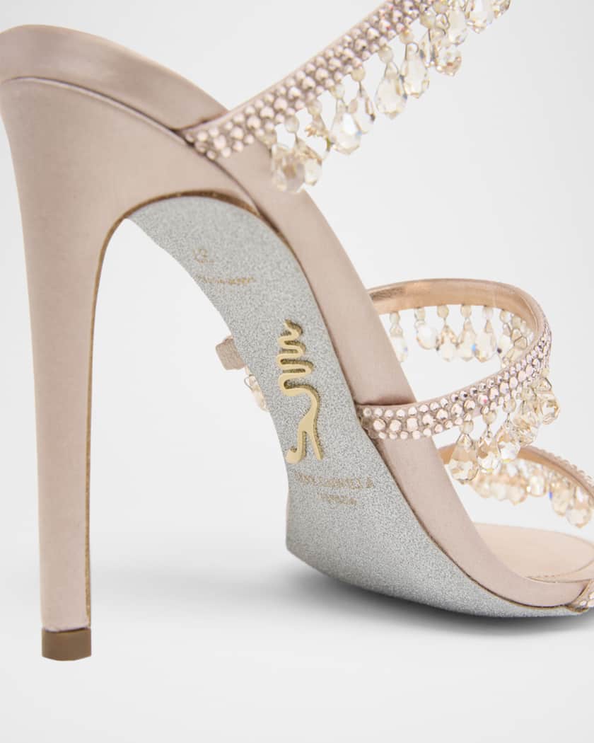 Chandelier Satin Snake Ankle Wrap Sandals