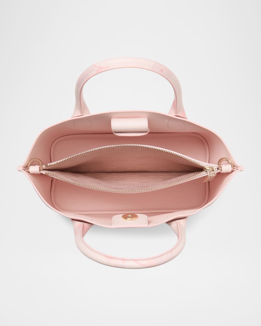 suite spring pansies leather crossbody tote bag