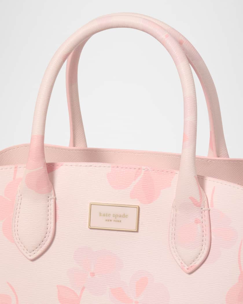 suite spring pansies leather crossbody tote bag