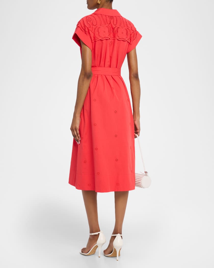 elie tahari embroidered dress Embroidered Fit & Flare Dress – Elie Tahari main image 0