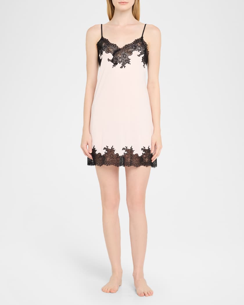 Enchant Silky Lace-Trim Chemise