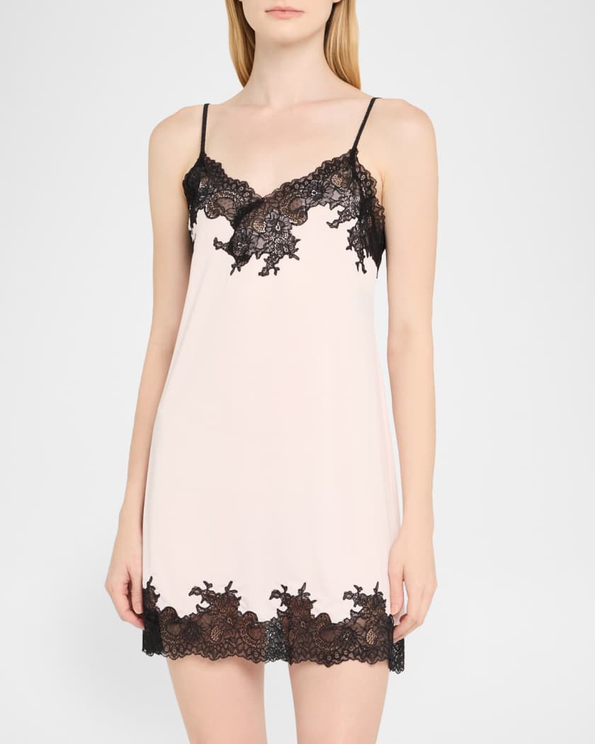 Enchant Silky Lace-Trim Chemise