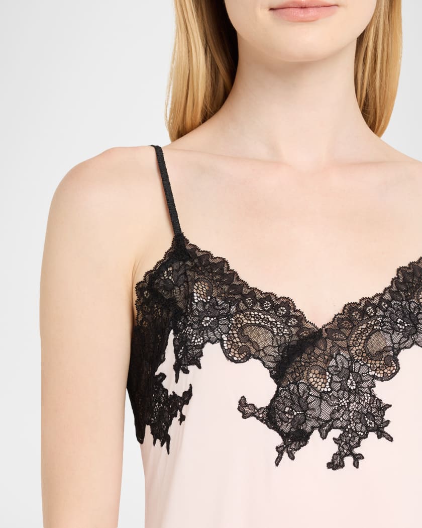 Enchant Silky Lace-Trim Chemise