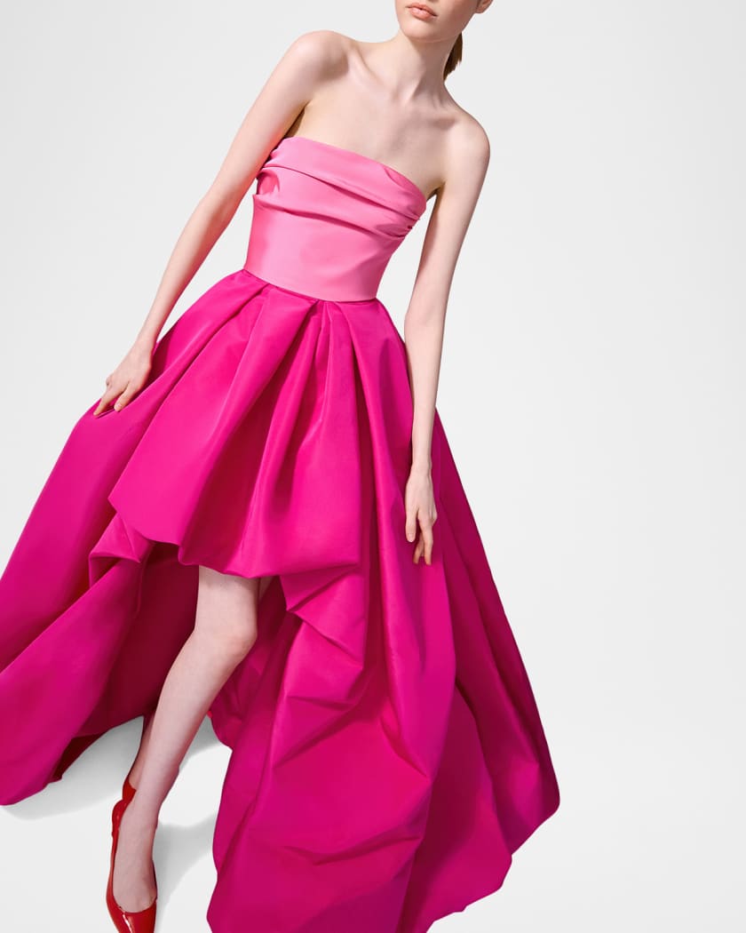 Strapless Hi-Lo Balloon Gown