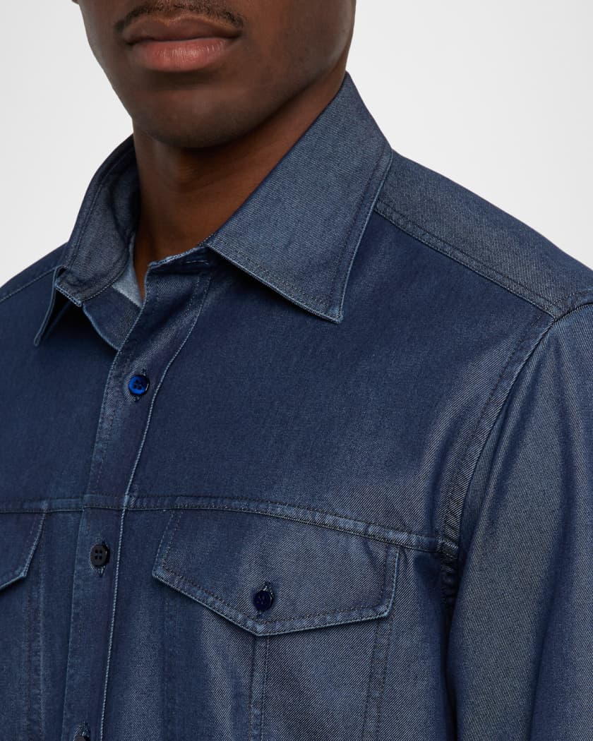 新品 SILK BROAD BUTTON DOWN SHIRT 3 Auralee - SILK BROAD BUTTON DOWN SHIRT (SAX BLUE CHAMBRAY
