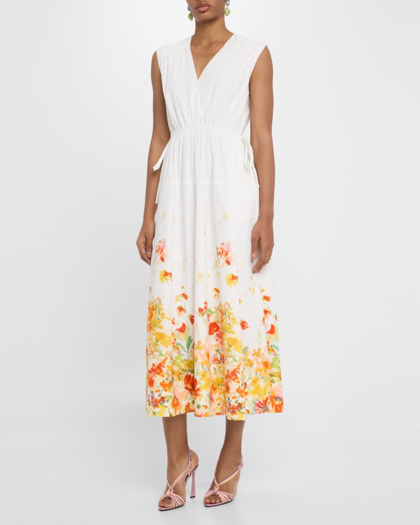 Nara Border-Print Cotton Poplin Maxi Dress