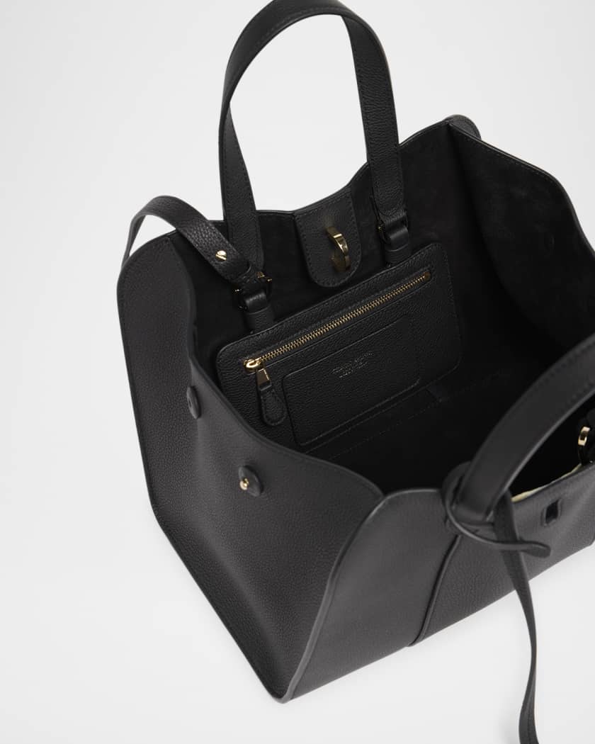 Giorgio Armani Small Grained Leather Trapezoid Tote Bag | Neiman