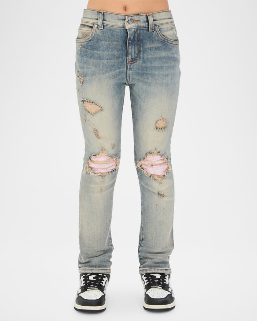 Kid's Mx1 Distressed Denim Jeans, Size 4-12