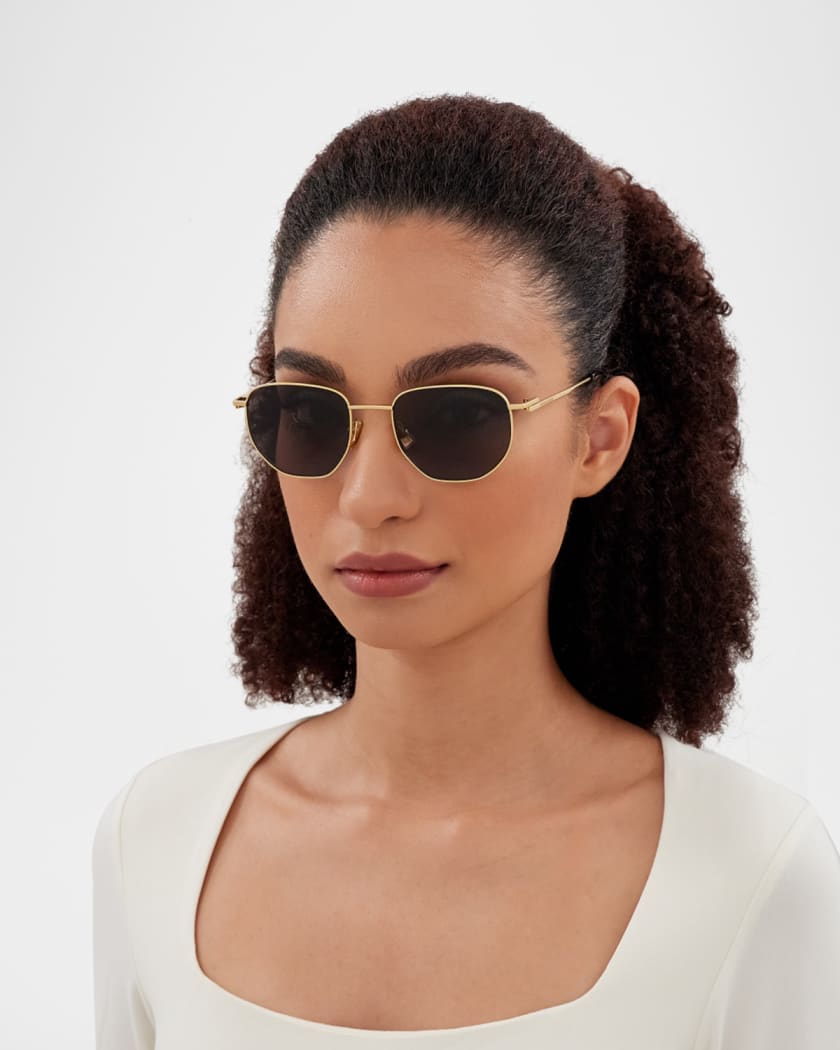 Unisex BV1301S Metal Round Sunglasses