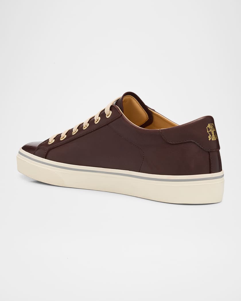 【送料&関税込】Brunello Cucinelli Leather Sneakers Brunello Cucinelli logo-print Leather Sneakers | White